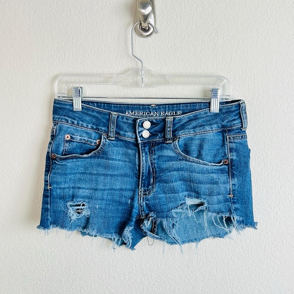 American Eagle Outfitters Pants - VTG American Eagle 2 Button Distressed Artist Cut Off Jean Short Shorts